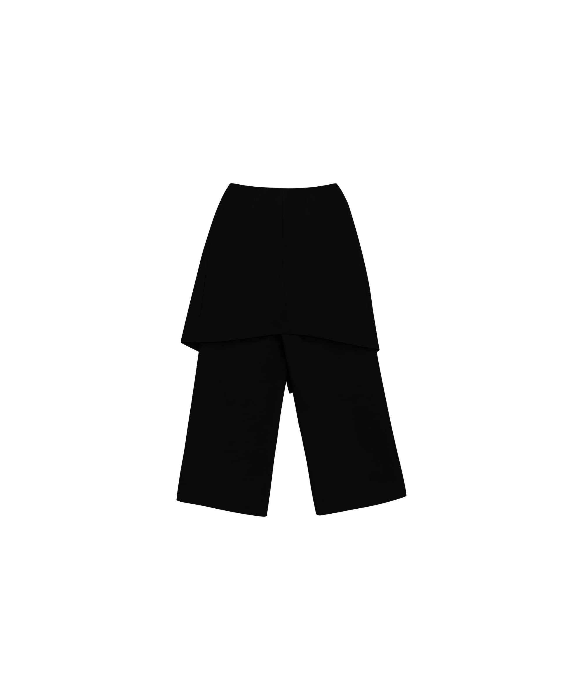 트리밍버드(TREEMINGBIRD) 2-way Folded Wrap Skirt-pants [ Black